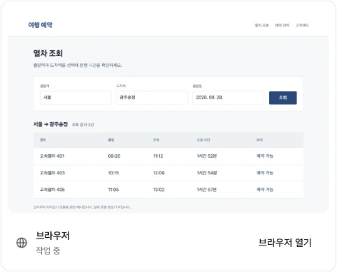 브라우저 진행 카드